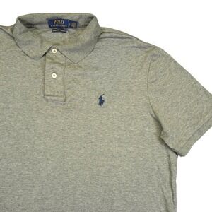 Polo Ralph Lauren Polo Shirt Mens Large Gray Pima Soft Touch Short Sleeve Preppy